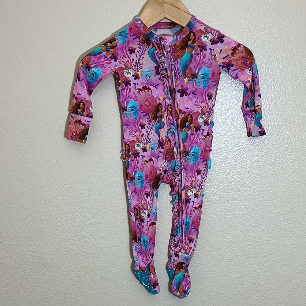 Posh Peanut Disney The Little Mermaid Pink One Piece Footie Pajamas